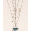 Кулон Xuping колір Родій із кристалами Swarovski на ланцюжку Око з кристалом Blue Zircon довжина 38,5-44см х 1мм фото №5