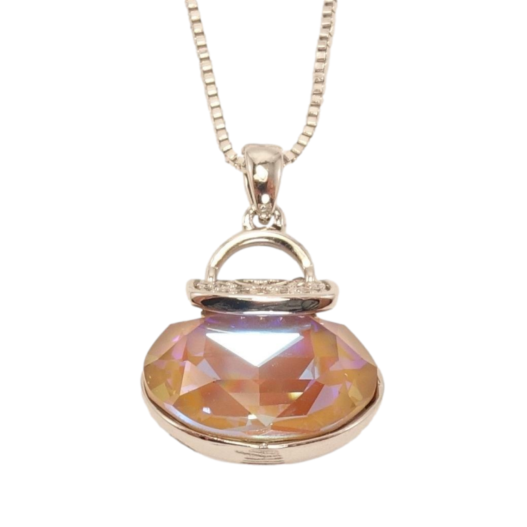 Кулон Xuping цвет Родий с кристаллами Swarovski на цепочке Сумочка кристалл Cappuccino Delite длина фото №7