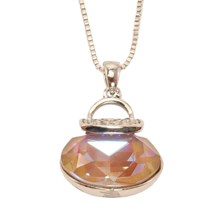 Кулон Xuping цвет Родий с кристаллами Swarovski на цепочке Сумочка кристалл Cappuccino Delite длина фото №1 Кулон Xuping цвет Родий с кристаллами Swarovski на цепочке Сумочка кристалл Cappuccino Delite длина фото №1