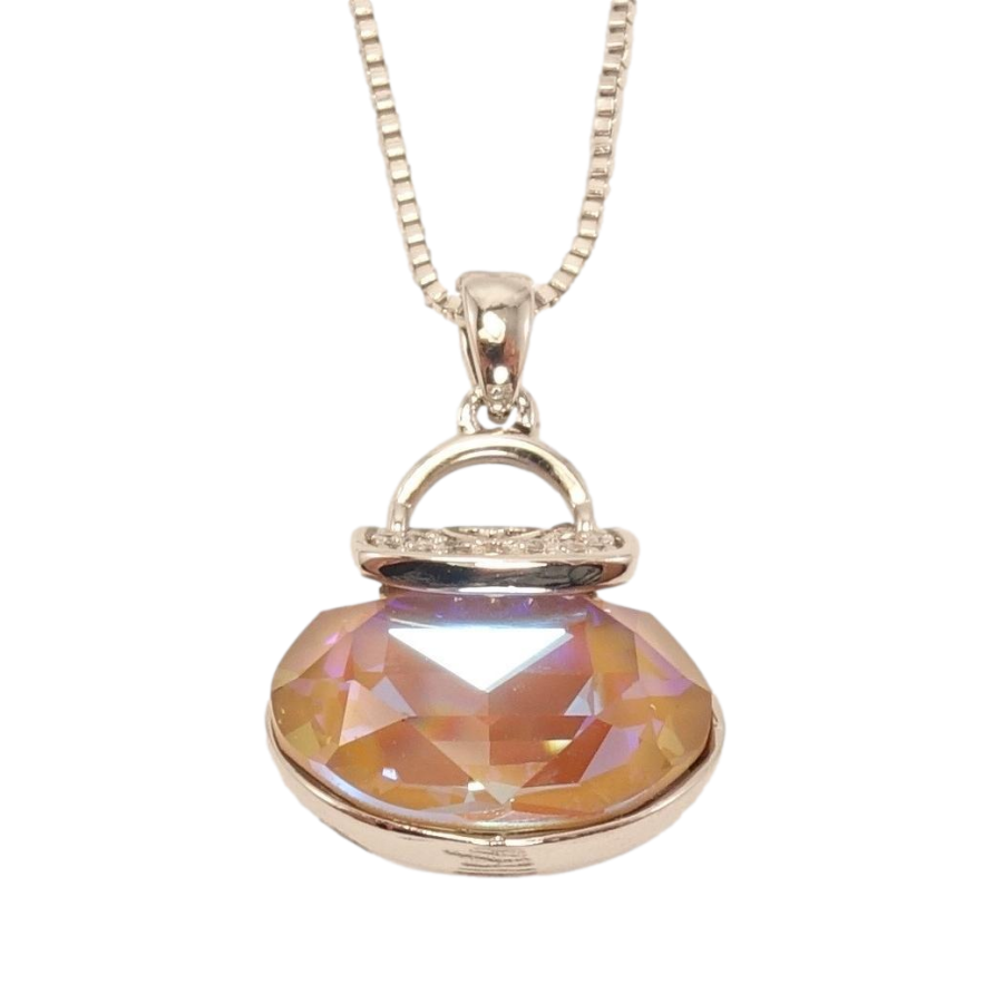 Кулон Xuping цвет Родий с кристаллами Swarovski на цепочке Сумочка кристалл Cappuccino Delite длина фото №1 Кулон Xuping цвет Родий с кристаллами Swarovski на цепочке Сумочка кристалл Cappuccino Delite длина фото №1