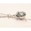 Кулон Xuping цвет Родий с кристаллами Swarovski на цепочке Сумочка кристалл Iridescent Green длина 46-51см фото №4