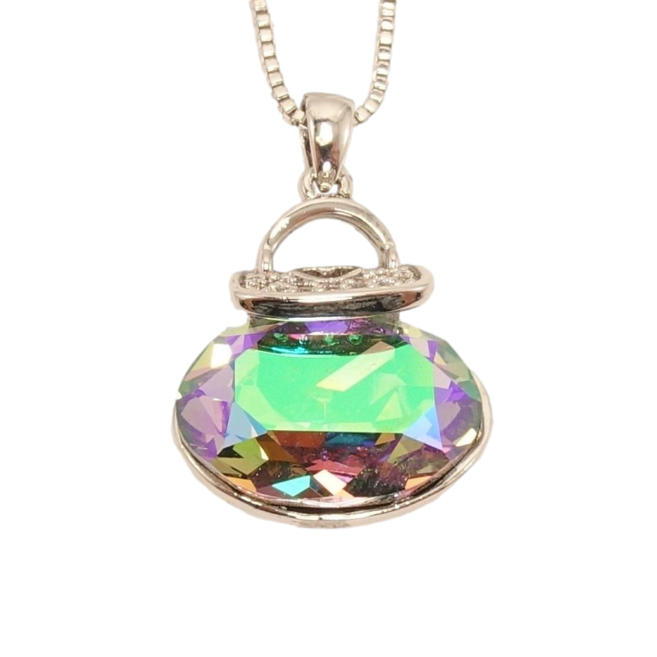 Кулон Xuping цвет Родий с кристаллами Swarovski на цепочке Сумочка кристалл Paradise Shine длина 46-51см фото №11 Кулон Xuping цвет Родий с кристаллами Swarovski на цепочке Сумочка кристалл Paradise Shine длина 46-51см фото №11
