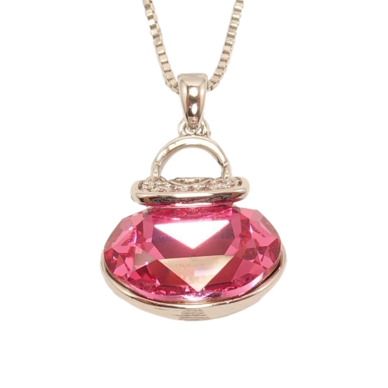 Кулон Xuping цвет Родий с кристаллами Swarovski на цепочке Сумочка кристалл Rose длина 46.5-52см фото №1