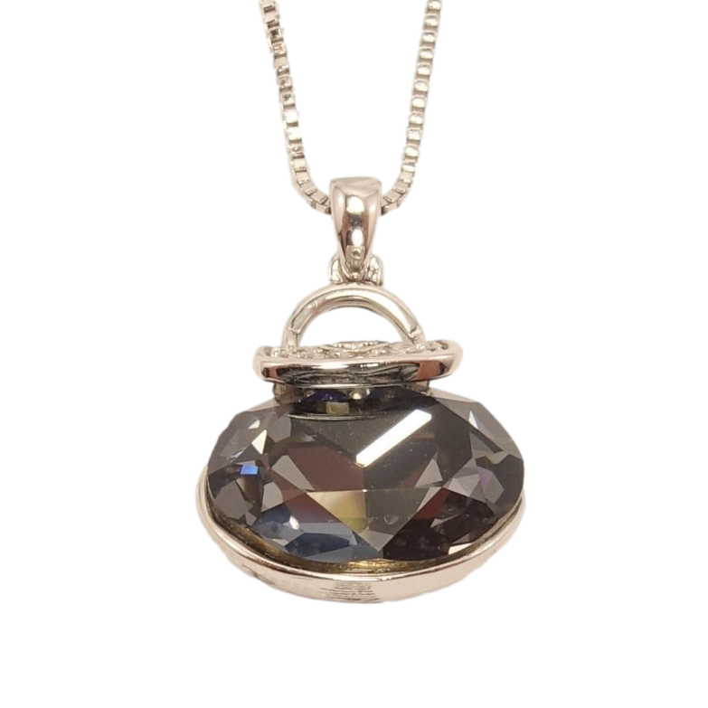 Кулон Xuping колір Родій із кристалами Swarovski на ланцюжку Сумочка кристал Graphite довжина 45.5-51см фото №6 Кулон Xuping колір Родій із кристалами Swarovski на ланцюжку Сумочка кристал Graphite довжина 45.5-51см фото №6