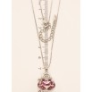 Кулон Xuping цвет Родий с кристаллами Swarovski на цепочке Сумочка кристалл Antique Pink длина 46-51см фото №5