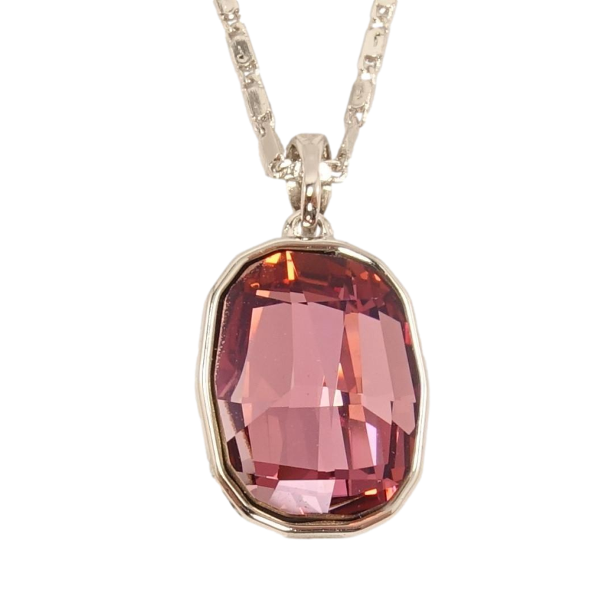 Кулон Xuping колір Родій із кристалами Swarovski на ланцюжку Кристал Rose довжина 39-44см фото №1