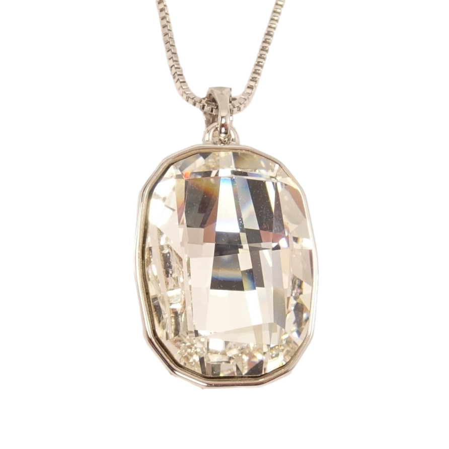 Кулон Xuping колір Родій із кристалами Swarovski на ланцюжку Кристал Clear довжина 46,5-51,5см фото №1
