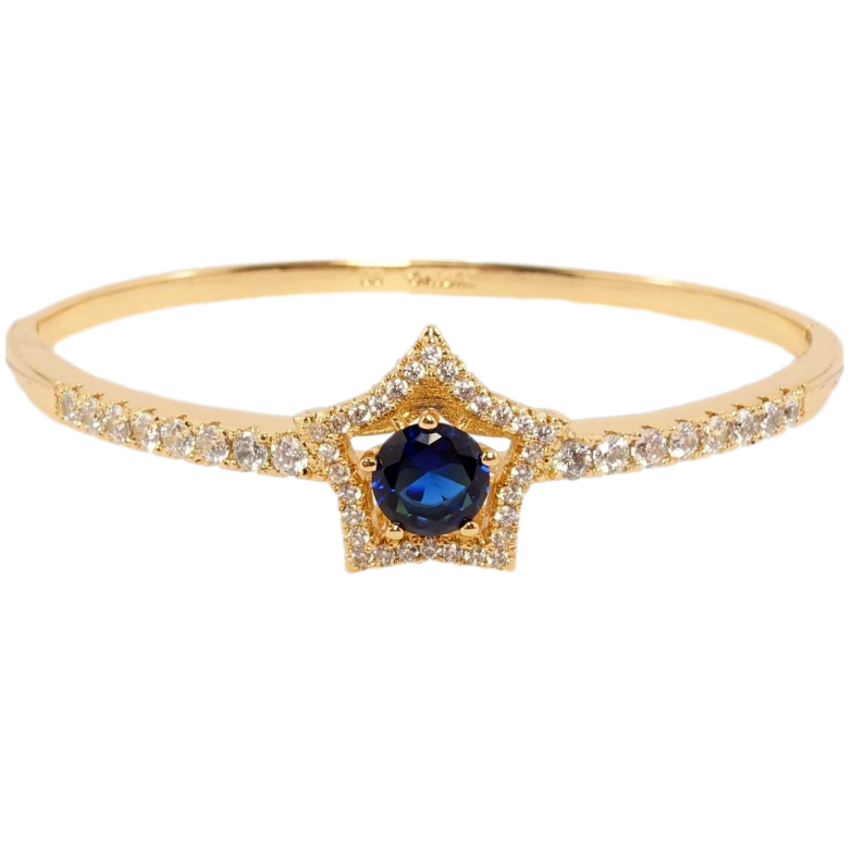 Браслет Xuping Позолота 18K Доріжка цирконію з синьою кришталевою зіркою ø 6см фото №4