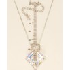 Кулон Xuping колір Родій із кристалами Swarovski на ланцюжку Ромб із кристала Shimmer із серцем довжина 39,5-45см фото №5