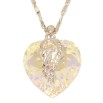 Кулон Xuping колір Родій із кристалами Swarovski на ланцюжку Кристал серця Shimmer довжина 38-43,5см фото №2 Кулон Xuping колір Родій із кристалами Swarovski на ланцюжку Кристал серця Shimmer довжина 38-43,5см фото №2