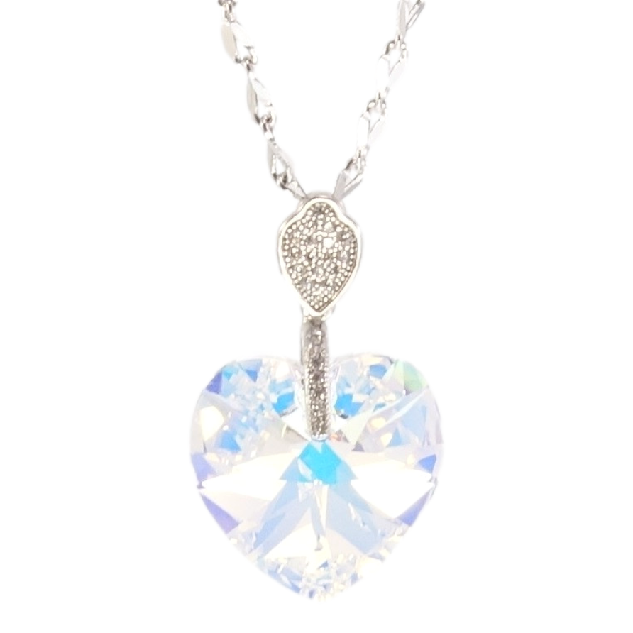 Кулон Xuping цвет Родий с кристаллами Swarovski на цепочке Кристалл сердечко Shimmer длина 39-44см фото №1 Кулон Xuping цвет Родий с кристаллами Swarovski на цепочке Кристалл сердечко Shimmer длина 39-44см фото №1