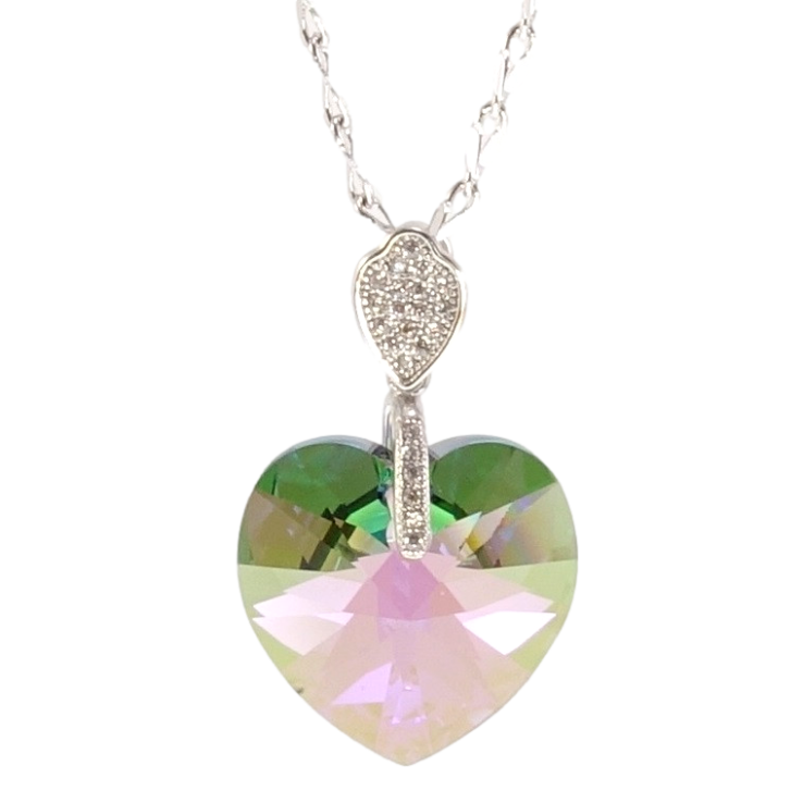 Кулон Xuping колір Родій із кристалами Swarovski на ланцюжку Кристал серця Vitrail Light довжина 39-44см фото №6 Кулон Xuping колір Родій із кристалами Swarovski на ланцюжку Кристал серця Vitrail Light довжина 39-44см фото №6