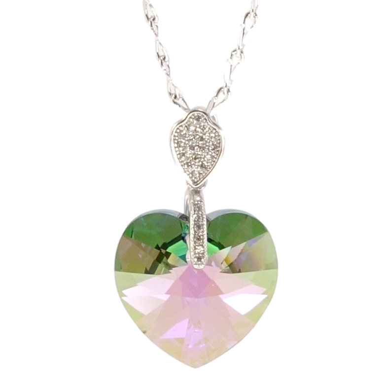 Кулон Xuping колір Родій із кристалами Swarovski на ланцюжку Кристал серця Vitrail Light довжина 39-44см фото №13 Кулон Xuping колір Родій із кристалами Swarovski на ланцюжку Кристал серця Vitrail Light довжина 39-44см фото №13