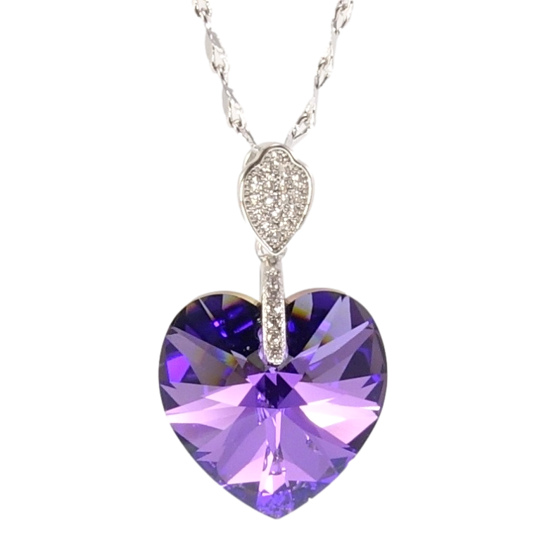 Кулон Xuping колір Родій з кристалами Swarovski на ланцюжку Кристал серця Heliotrope довжина 40-45см фото №4 Кулон Xuping колір Родій з кристалами Swarovski на ланцюжку Кристал серця Heliotrope довжина 40-45см фото №4