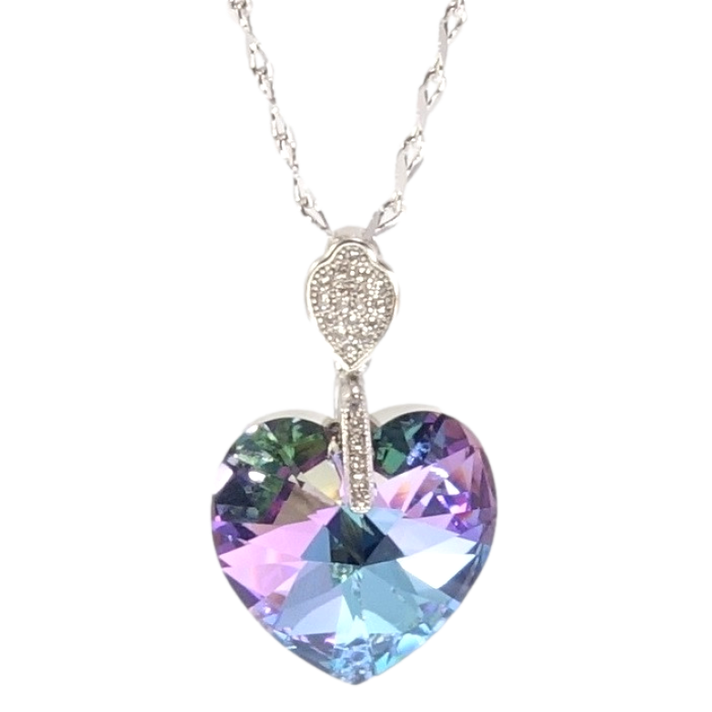 Кулон Xuping колір Родій із кристалами Swarovski на ланцюжку Кристал серця Paradise Shine довжина 39-44.5см фото №3 Кулон Xuping колір Родій із кристалами Swarovski на ланцюжку Кристал серця Paradise Shine довжина 39-44.5см фото №3