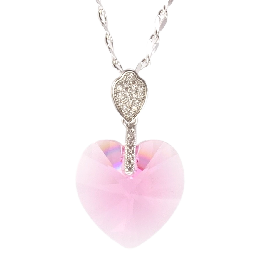Кулон Xuping цвет Родий с кристаллами Swarovski на цепочке Кристалл сердечко Rose длина 39.5-44.5см фото №1 Кулон Xuping цвет Родий с кристаллами Swarovski на цепочке Кристалл сердечко Rose длина 39.5-44.5см фото №1