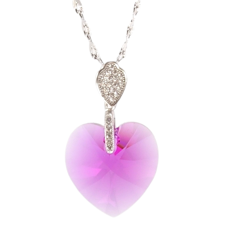 Кулон Xuping колір Родій із кристалами Swarovski на ланцюжку Кристал серця Ruby довжина 39-44см фото №7 Кулон Xuping колір Родій із кристалами Swarovski на ланцюжку Кристал серця Ruby довжина 39-44см фото №7