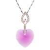 Кулон Xuping цвет Родий с кристаллами Swarovski на цепочке Сердце кристалл Ruby длина 39,5-45см фото №2