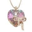 Кулон Xuping цвет Родий с кристаллами Swarovski на цепочке Сердце кристалл Paradise Shinе с бантом длина фото №2