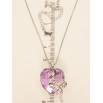 Кулон Xuping цвет Родий с кристаллами Swarovski на цепочке Сердце кристалл Paradise Shinе с бантом длина фото №4
