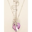 Кулон Xuping цвет Родий с кристаллами Swarovski на цепочке Сердце кристалл Paradise Shine c стрекозой длина фото №4