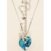 Кулон Xuping цвет Родий с кристаллами Swarovski на цепочке Сердце кристалл Metallic Blue c стрекозой длина фото №4 Кулон Xuping цвет Родий с кристаллами Swarovski на цепочке Сердце кристалл Metallic Blue c стрекозой длина фото №4