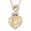 Кулон Xuping цвет Родий с кристаллами Swarovski на цепочке Сердце кристалл Shimmer c лисичкой длина фото №2