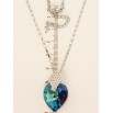 Кулон Xuping цвет Родий с кр-ми Swarovski на цепочке Кристальное сердце Metallic Blue длина 40-45см фото №4 Кулон Xuping цвет Родий с кр-ми Swarovski на цепочке Кристальное сердце Metallic Blue длина 40-45см фото №4