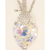 Кулон Xuping цвет Родий с кр-ми Swarovski на цепочке Кристальное сердце Shimmer длина 40-45см фото №2