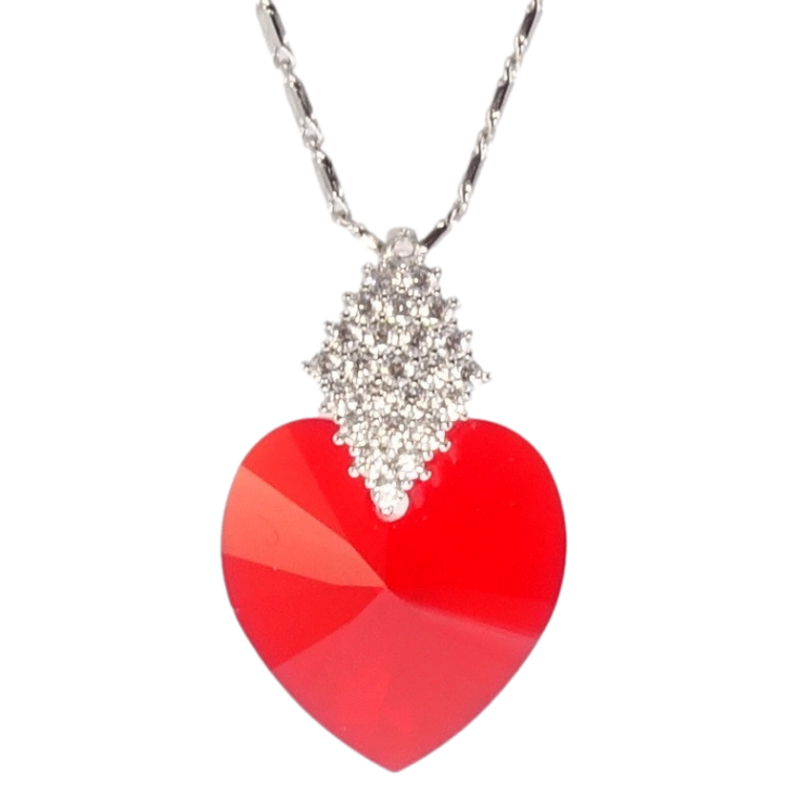 Кулон Xuping цвет Родий с кр-ми Swarovski на цепочке Кристальное сердце Light Siam длина 40-45см фото №19 Кулон Xuping цвет Родий с кр-ми Swarovski на цепочке Кристальное сердце Light Siam длина 40-45см фото №19
