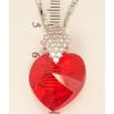 Кулон Xuping колір Родій з кр-ми Swarovski на ланцюжку Кристальне серце Light Siam довжина 40-45см фото №2 Кулон Xuping колір Родій з кр-ми Swarovski на ланцюжку Кристальне серце Light Siam довжина 40-45см фото №2