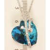 Кулон Xuping цвет Родий с кр-ми Swarovski на цепочке Кристальное сердце Metallic Blue с стрелой длина фото №2 Кулон Xuping цвет Родий с кр-ми Swarovski на цепочке Кристальное сердце Metallic Blue с стрелой длина фото №2