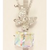 Кулон Xuping цвет Родий с кр-ми Swarovski на цепочке Бабочка с кристальным кубом Shimmer длина 38,5-43,5см фото №2