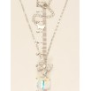 Кулон Xuping цвет Родий с кр-ми Swarovski на цепочке Бабочка с кристальным кубом Shimmer длина 38,5-43,5см фото №4