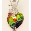 Кулон Xuping колір Родій з кр-ми Swarovski на ланцюжку Кристальне серце Vitrail Medium з квіточками довжина фото №2 Кулон Xuping колір Родій з кр-ми Swarovski на ланцюжку Кристальне серце Vitrail Medium з квіточками довжина фото №2