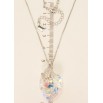 Кулон Xuping колір Родій з кр-ми Swarovski на ланцюжку Кристальне серце Shimmer з квіточкою довжина 38.5-43,5см фото №4 Кулон Xuping колір Родій з кр-ми Swarovski на ланцюжку Кристальне серце Shimmer з квіточкою довжина 38.5-43,5см фото №4