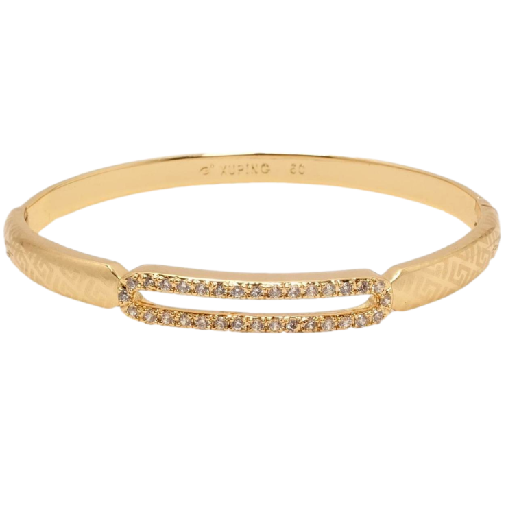 Браслет Xuping Позолота 18K Декоративная вставка с цирконием и греческий орнамент напылением ø 6см фото №25 Браслет Xuping Позолота 18K Декоративная вставка с цирконием и греческий орнамент напылением ø 6см фото №25