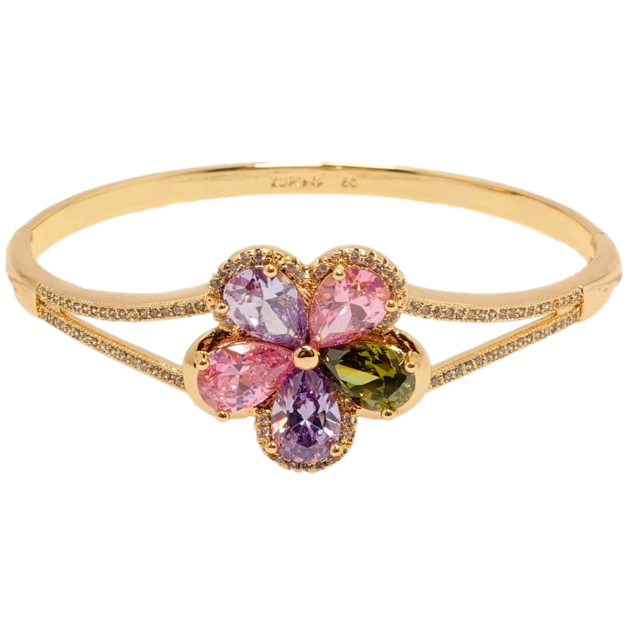 Браслет Xuping Позолота 18K Цветной кристальный цветочек ø 6см фото №1 Браслет Xuping Позолота 18K Цветной кристальный цветочек ø 6см фото №1