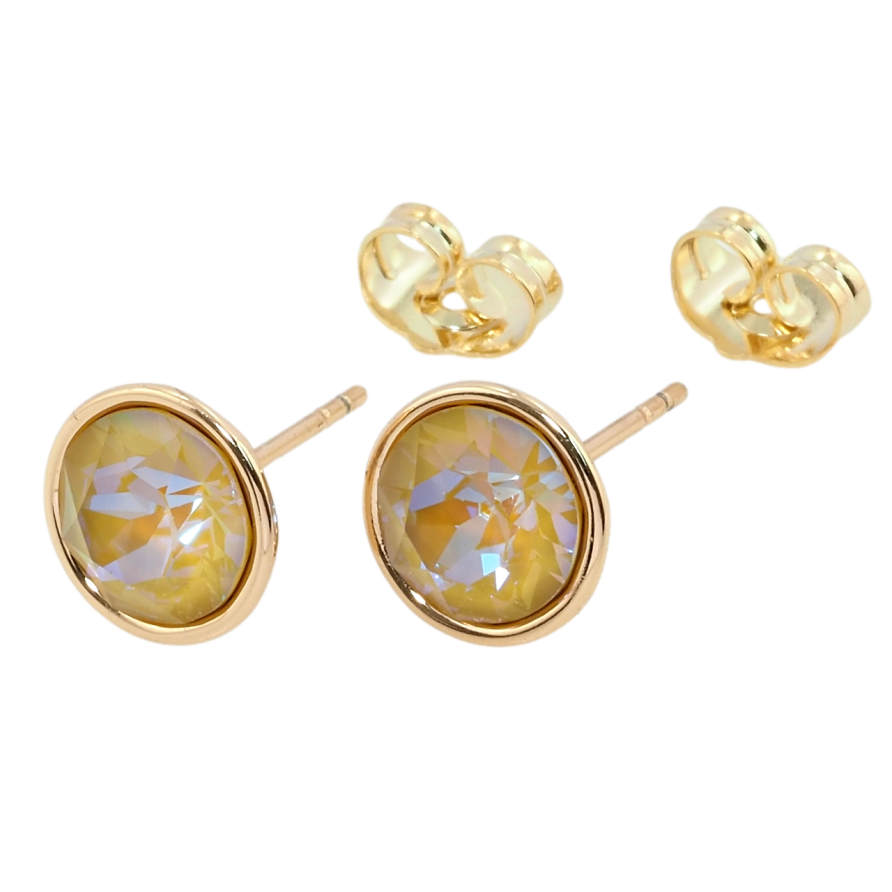 Серьги Xuping цвет 18K с кристаллами Swarovski пусеты Кристалл Sunshine Delite в ободковой оправе ø 10мм фото №1 Серьги Xuping цвет 18K с кристаллами Swarovski пусеты Кристалл Sunshine Delite в ободковой оправе ø 10мм фото №1