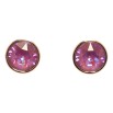 Сережки Xuping колір 18K з кристалами Swarovski пусети Кристал Burgundy Shimmer в ободковій оправі ø 10мм фото №2