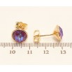 Сережки Xuping колір 18K з кристалами Swarovski пусети Кристал Burgundy Shimmer в ободковій оправі ø 10мм фото №3