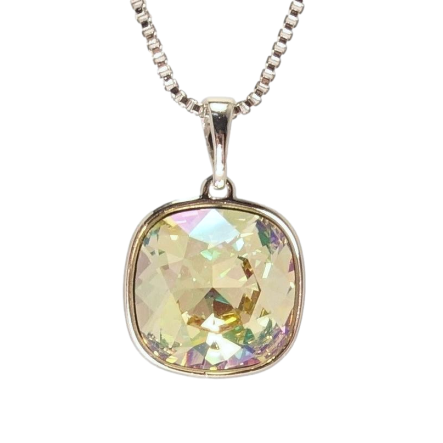 Кулон Xuping колір Родій з кр-ми Swarovski на ланцюжку Кристал Luminous Green довжина 42-46,5см фото №1 Кулон Xuping колір Родій з кр-ми Swarovski на ланцюжку Кристал Luminous Green довжина 42-46,5см фото №1