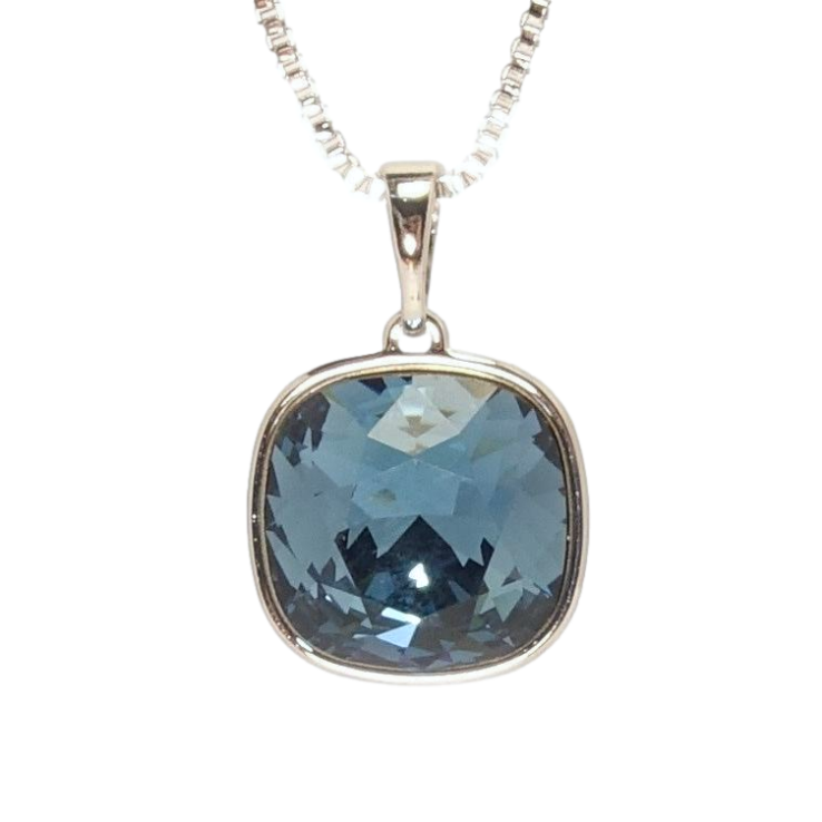Кулон Xuping цвет Родий с кр-ми Swarovski на цепочке Кристалл Montana длина 41.5-47,5см фото №7