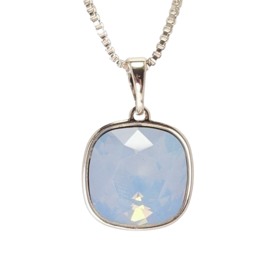 Кулон Xuping колір Родій з кр-ми Swarovski на ланцюжку Кристал Blue Opal довжина 41.5-47,5см фото №1 Кулон Xuping колір Родій з кр-ми Swarovski на ланцюжку Кристал Blue Opal довжина 41.5-47,5см фото №1