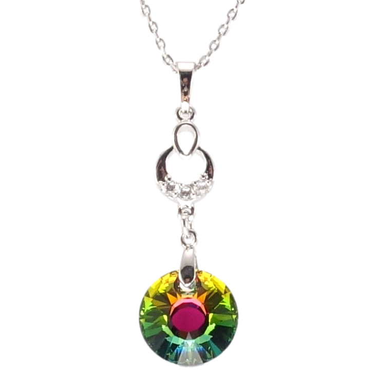 Кулон Xuping цвет Родий с кр-ми Swarovski на цепочке Декоративная подвеска с кристаллом Vitrail Medium длина фото №10