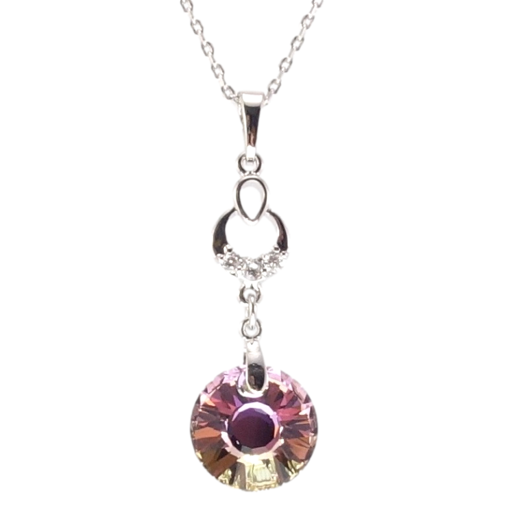 Кулон Xuping цвет Родий с кр-ми Swarovski на цепочке Декоративная подвеска с кристаллом Vitrail Light длина фото №6