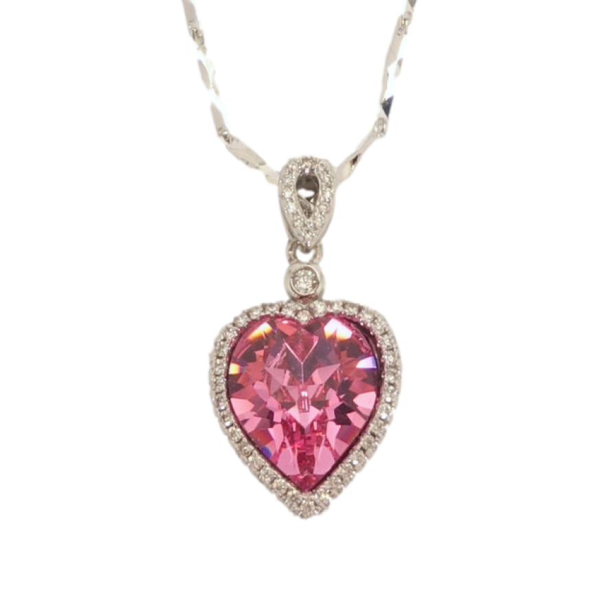 Кулон Xuping цвет Родий с кр-ми Swarovski на цепочке Кристальное сердце Rose в обрамлении кристаллов длина фото №1 Кулон Xuping цвет Родий с кр-ми Swarovski на цепочке Кристальное сердце Rose в обрамлении кристаллов длина фото №1