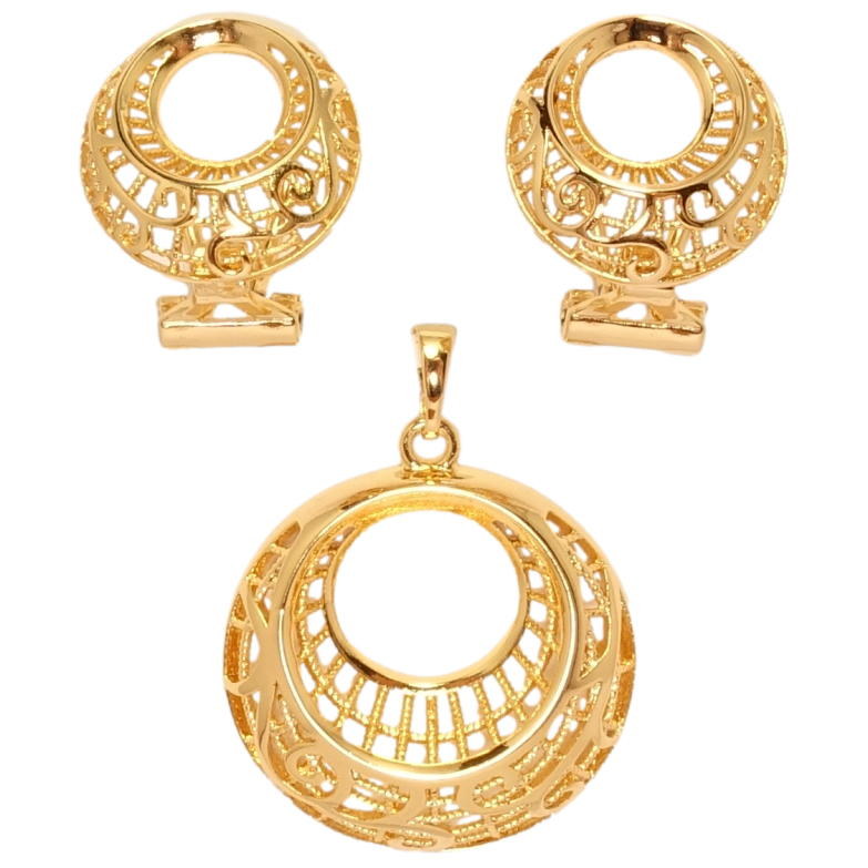 Набір Xuping Позолота 18K Сережки Кулон Пектораль фото №15 Набір Xuping Позолота 18K Сережки Кулон Пектораль фото №15