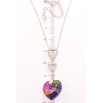 Кулон Xuping колір Родій з кр-ми Swarovski на ланцюжку Трикутники з кристальним серцем Vitrail Medium дл.42-47см х фото №2 Кулон Xuping колір Родій з кр-ми Swarovski на ланцюжку Трикутники з кристальним серцем Vitrail Medium дл.42-47см х фото №2