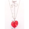 Кулон Xuping цвет Родий с кр-ми Swarovski на ц-ке Кристальное сердце Light Siam дл.40-45см х 1мм фото №2